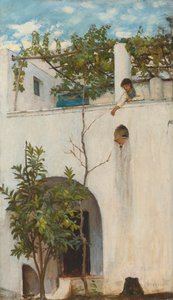 Dame op een Balkon, Capri door John William Waterhouse